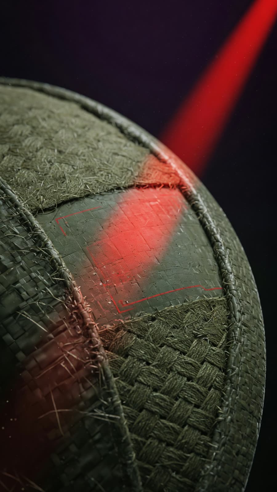 Macro detail of the helmet shell construction